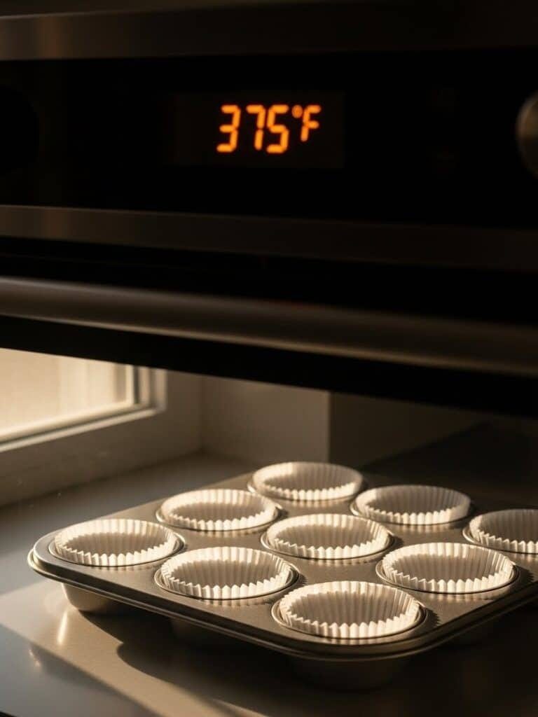 preheating-oven-for-banana-chocolate-chip-muffins