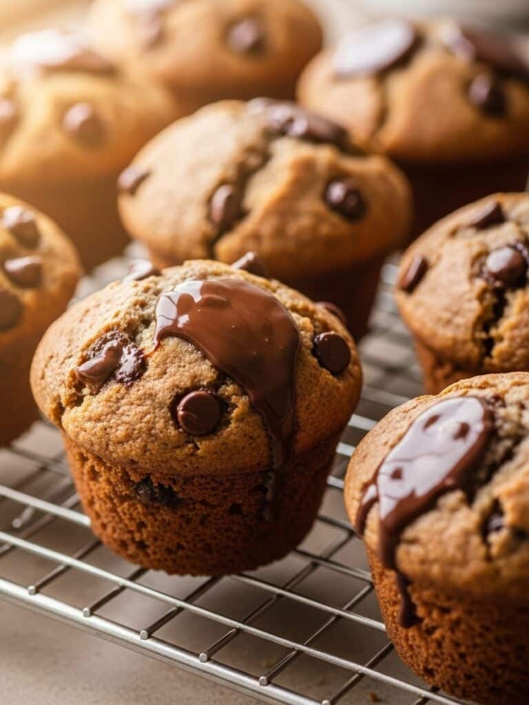 freshly-baked-banana-chocolate-chip-muffins-cooling