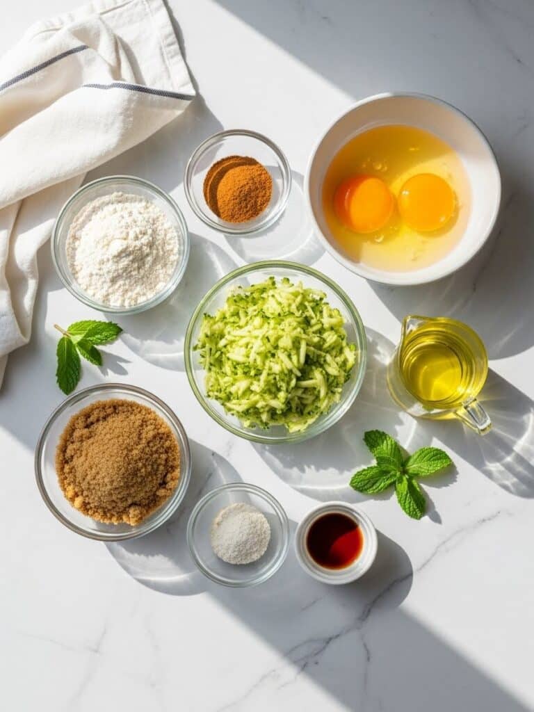 Zucchini Muffins Ingredients on Counter