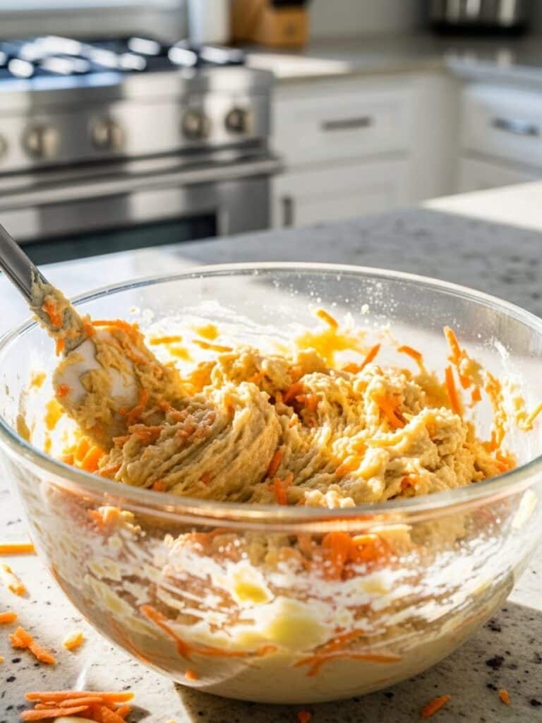 Mixing Morning Glory Muffin batter