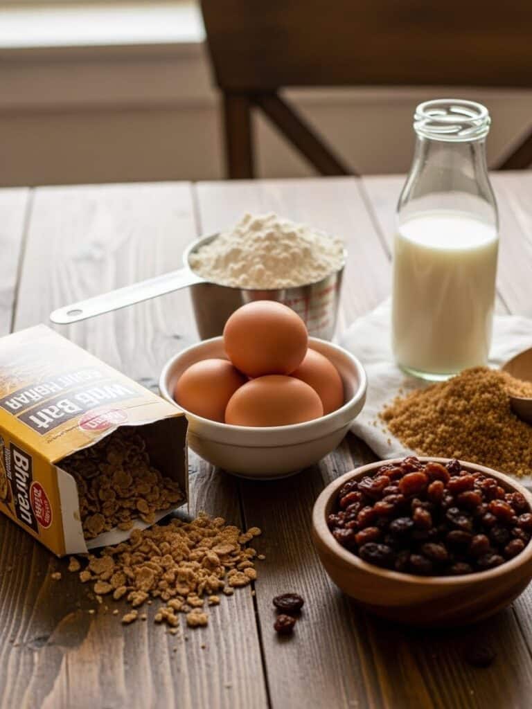 Bran Muffin Ingredients on counter