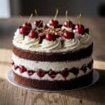 black forest cake classic dessert with chocolate layers