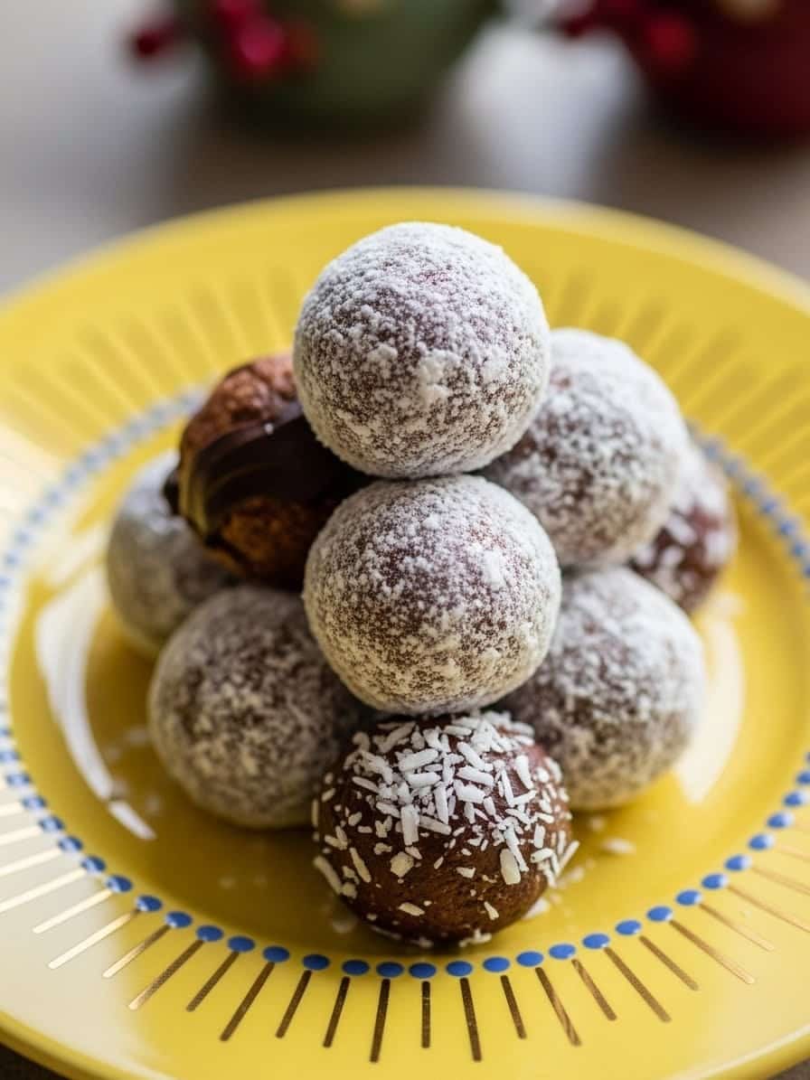 close-up-rum-balls-yellow-plate