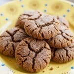 Plate of molasses cookies served