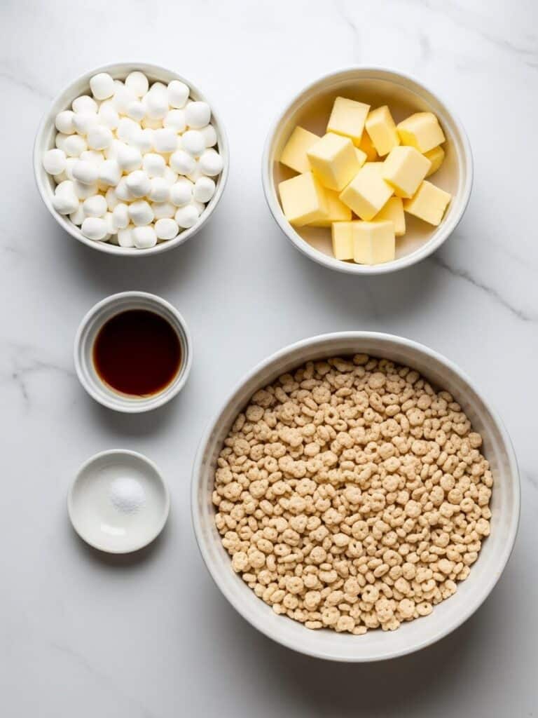 Rice Krispie Treats ingredients marshmallows butter cereal