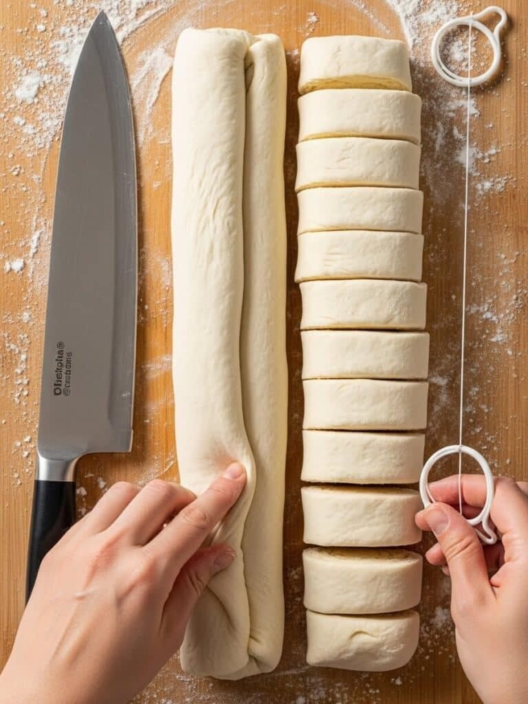 Step-by-step homemade cinnamon roll preparation