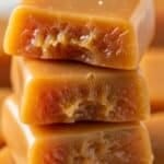 Close-up texture of homemade caramels