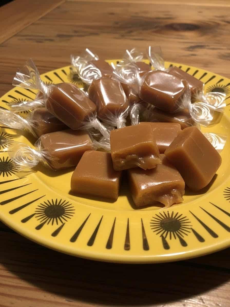 Served homemade caramels
