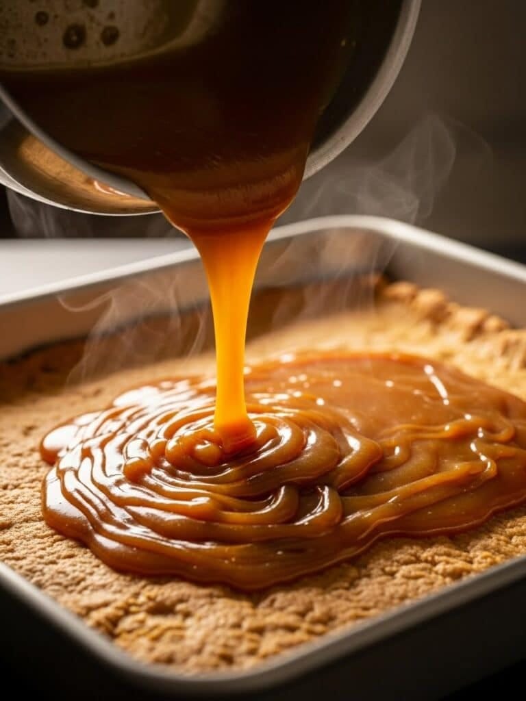 pouring-caramel-millionaires-shortbread
