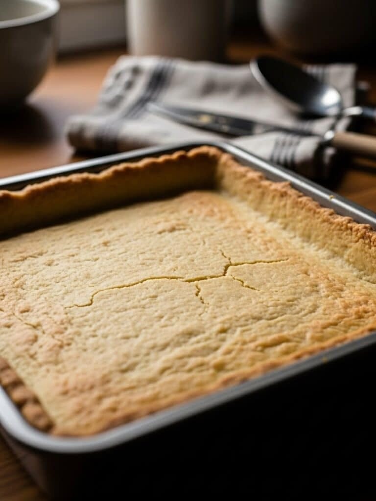 Baked shortbread crust for Millionaire’s Shortbread
