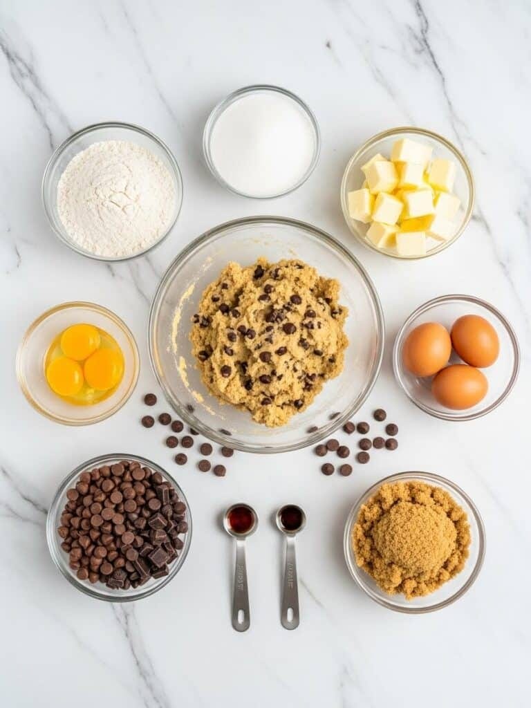 Ingredients for Chocolate Chip Cookie Bars