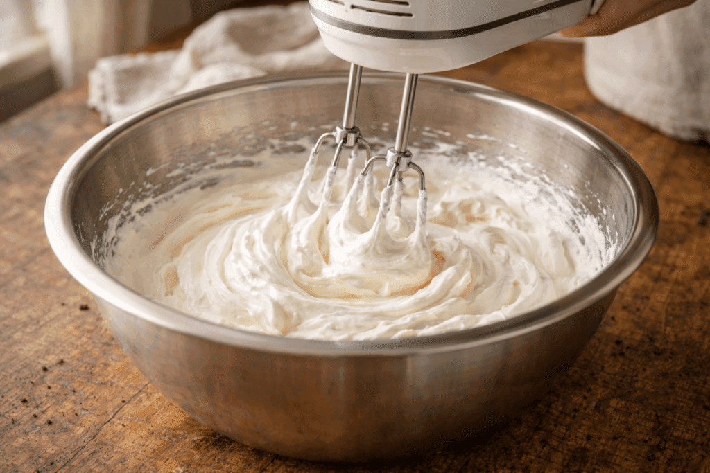 Adding powdered sugar to peanut butter mixture