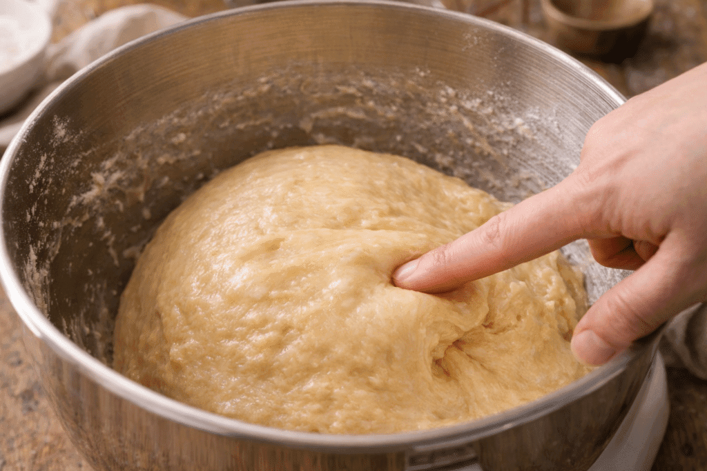 Kneaded beignets dough texture