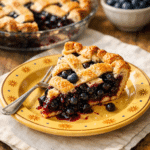Blueberry Pie Recipe with golden lattice crust and juicy blueberry filling
