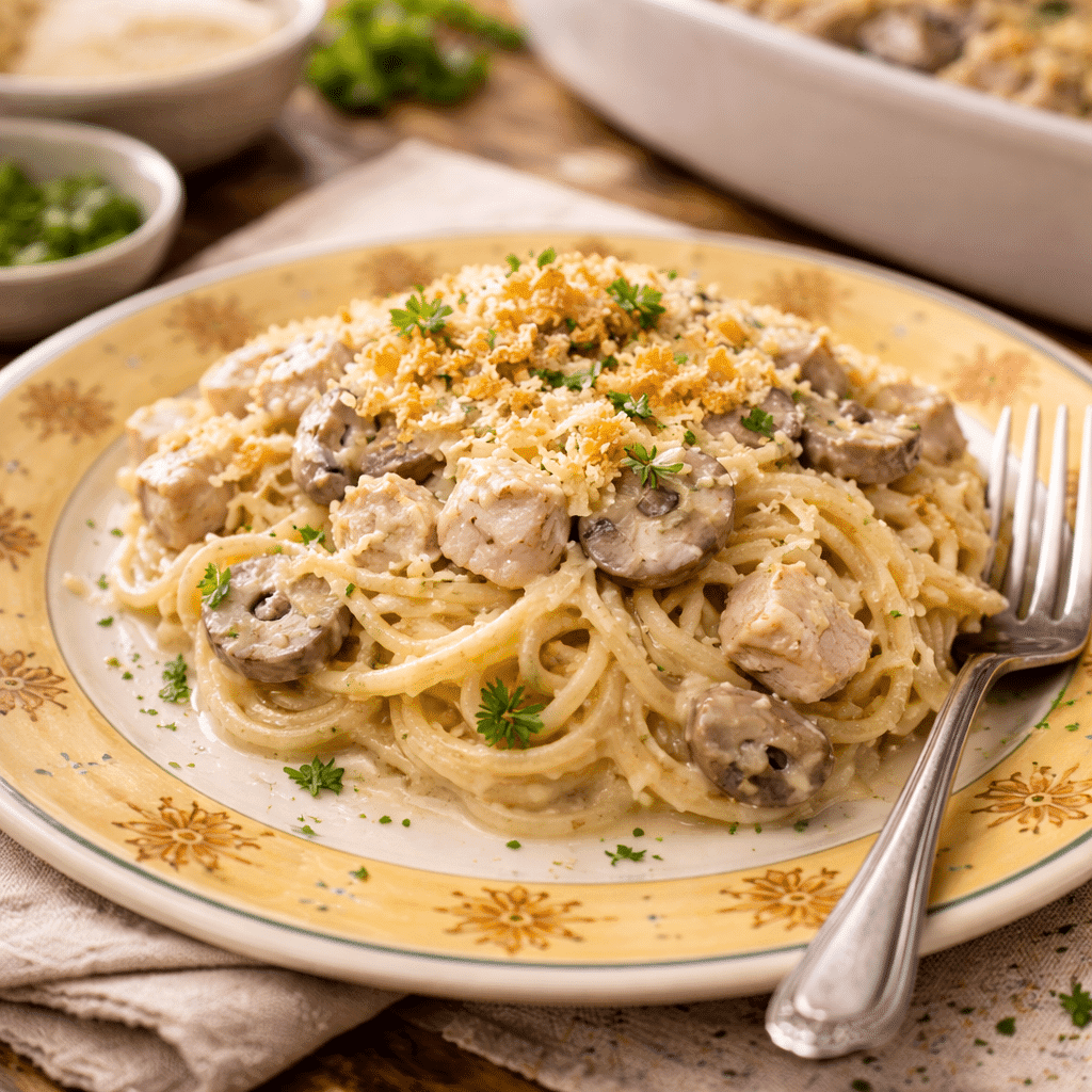 Serving Chicken Tetrazzini