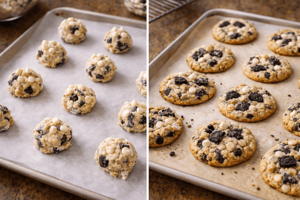 Baking Cookies and Cream Cookies step by step