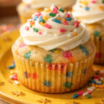 Close-up of Homemade Funfetti Cupcake texture