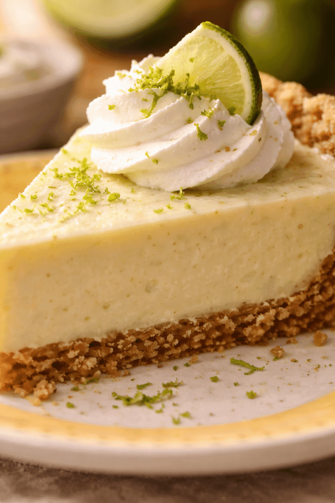 Close-up of creamy Key Lime Pie texture