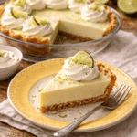 made Key Lime Pie with whipped cream and lime zest