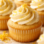Close-up of Lemon Cupcake texture and frosting swirl