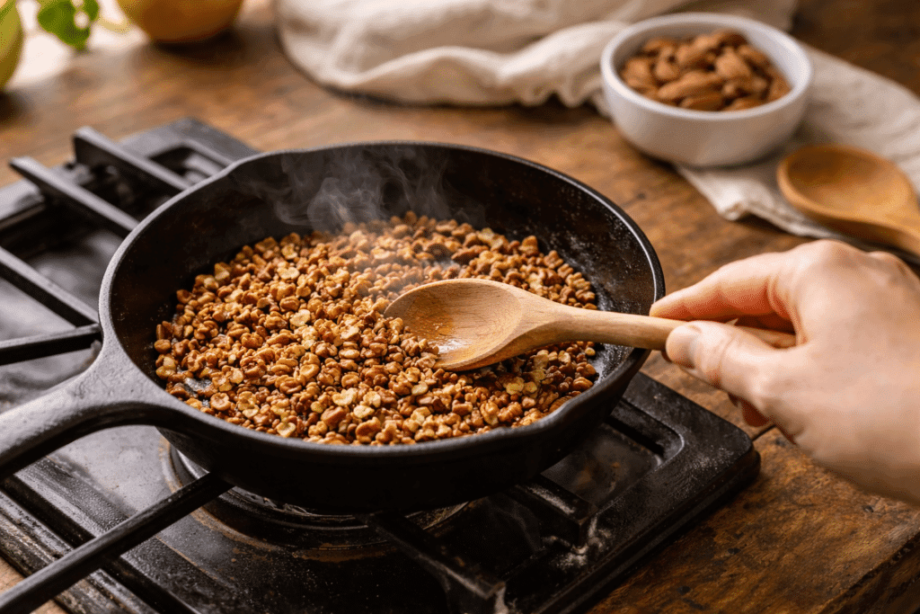 Toasting Pecans for Millionaire Pie
