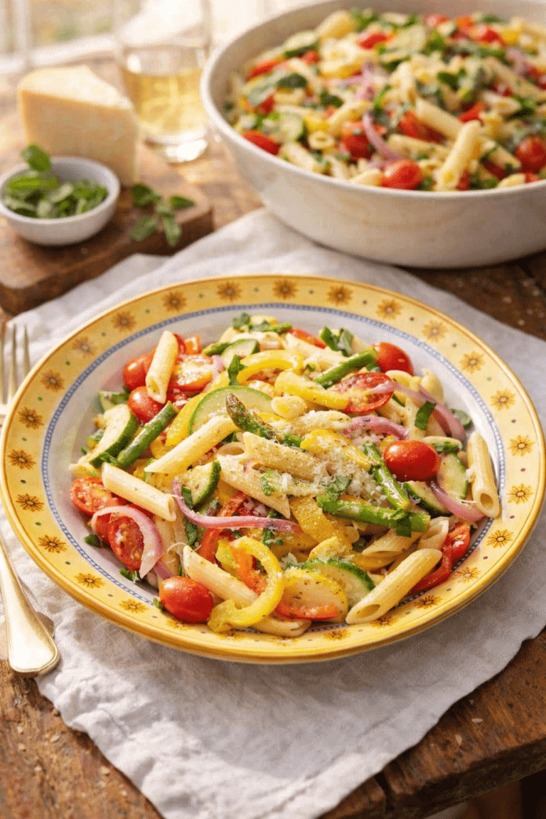 Pasta Primavera recipe with fresh vegetables