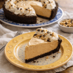 Homemade Peanut Butter Pie with creamy filling and chocolate crust