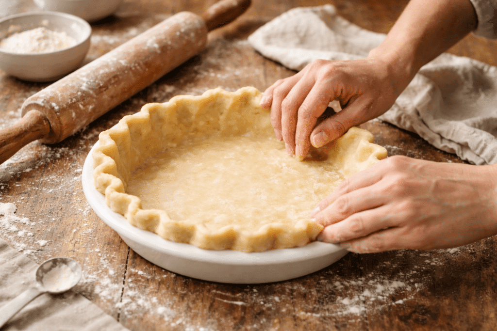 Step 1 – Preparing pie crust for Pumpkin Meringue Pie Recipe