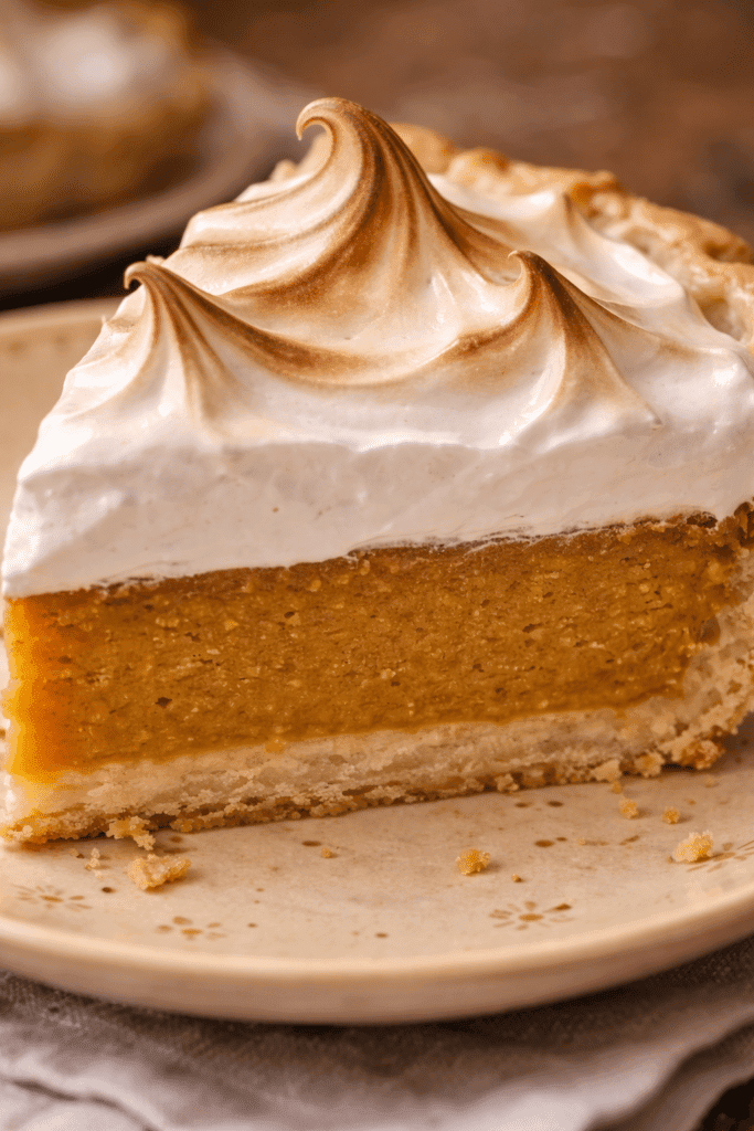 Pumpkin Meringue Pie texture close-up