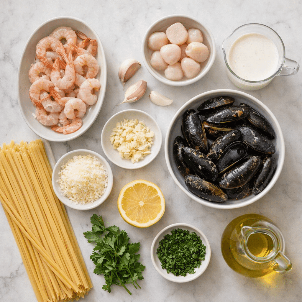 Ingredients for Seafood Pasta Recipe