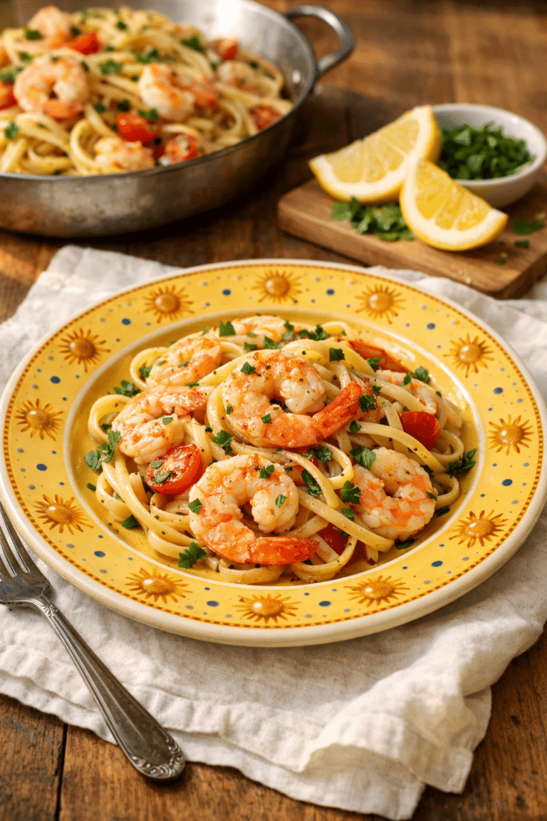 shrimp linguine with lemon butter sauce