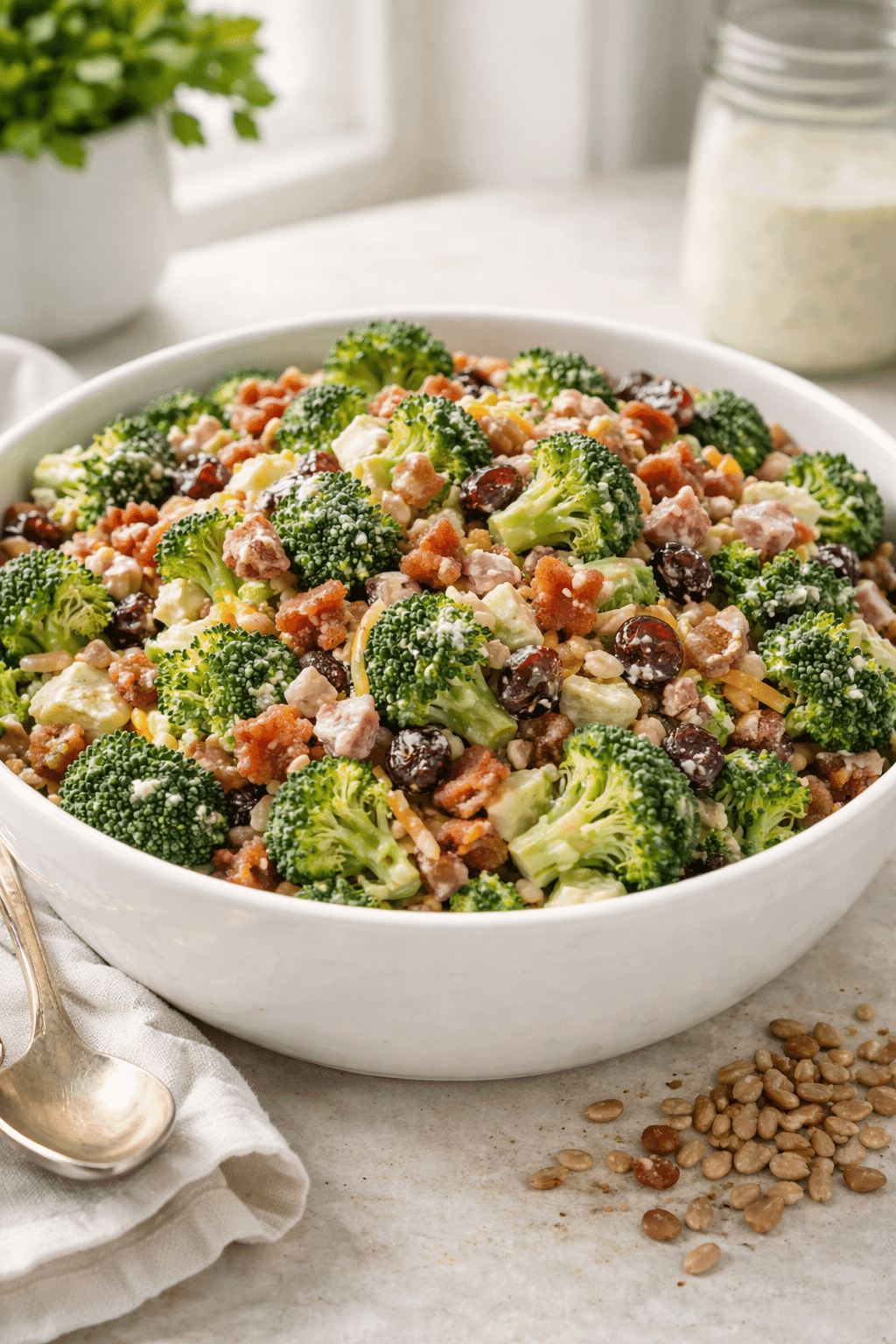 Broccoli Salad with bacon and creamy dressing