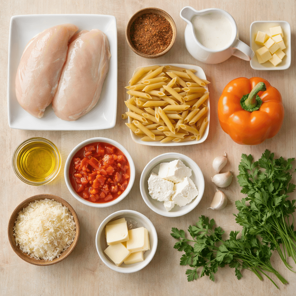 Cajun Chicken Pasta sauce being stirred