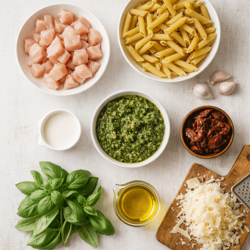 Ingredients for Chicken Pesto Pasta