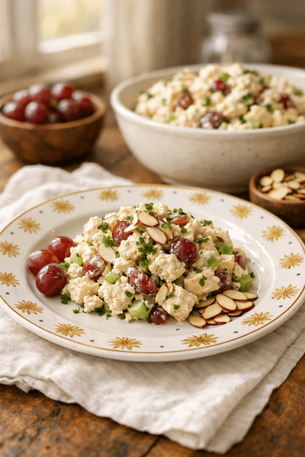 Classic Chicken Salad served on a plate