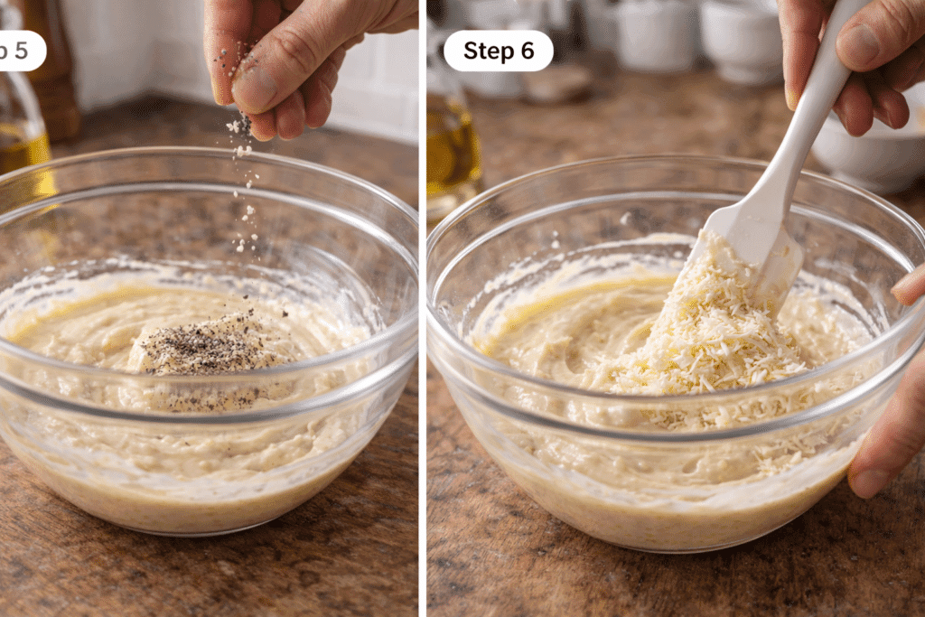 Step 5 and 6 of Homemade Caesar Dressing