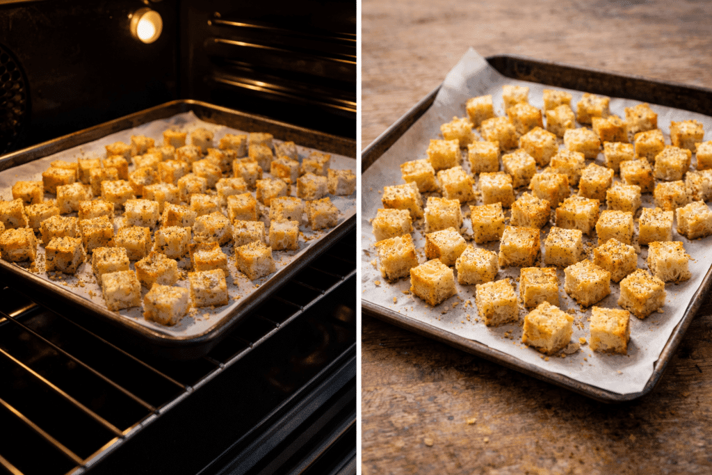 step 7 and 8 how to make homemade croutons