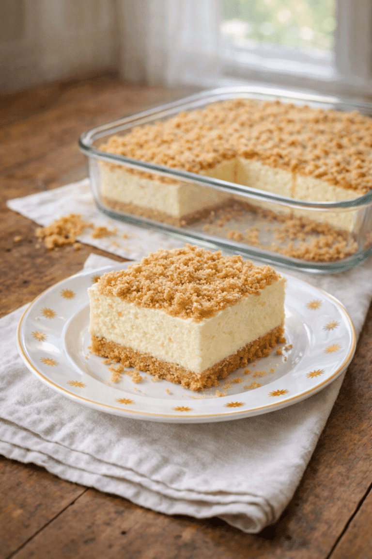 No Bake Woolworth Cheesecake with fluffy lemon filling and graham crust